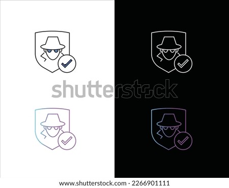 Anti-Spyware editable vector line icon