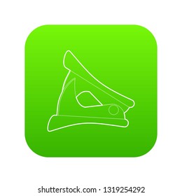 Anti-stapler icon green vector isolated on white background