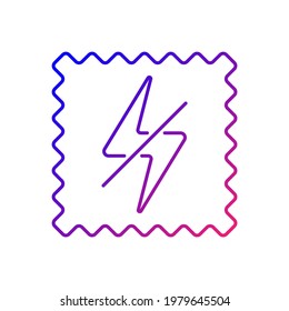 Antistatic fabric feature gradient linear vector icon. Fiber property to repel electric charge. Textile industry. Thin line color symbols. Modern style pictogram. Vector isolated outline drawing