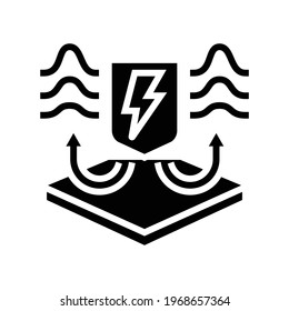 antistatic fabrics properties glyph icon vector. antistatic fabrics properties sign. isolated contour symbol black illustration
