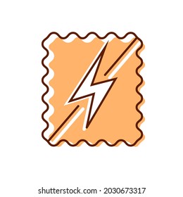 Antistatic Material Flat Icon. Static Electricity Protection. Fabric Feature. Material Quality. Color Symbol. Isolated Vector Stock Illustration