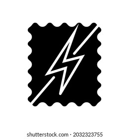 Antistatic Material Glyph Icon. Static Electricity Protection. Fabric Feature. Material Quality. Black Symbol. Isolated Vector Stock Illustration