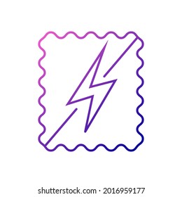 Antistatic Material Outline Icon. Static Electricity Protection. Fabric Feature. Material Quality. Gradient Symbol. Isolated Vector Stock Illustration