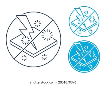 Antistatic Properties Of Agent To Protect Electronuc Equipment, Surfaces And Textiles From Static Electricity. Flat Icon In Thin Line