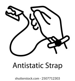 Antistatic strap icon in line style 