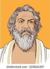 Antisthenes portrait. He was a Greek philosopher and a pupil of Socrates. Antisthenes first learned rhetoric under Gorgias before becoming an ardent disciple of Socrates. 