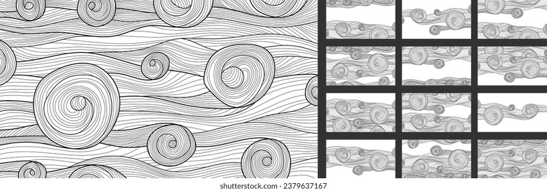 Libro de colorantes antiestrés. Patrón de fondo lineal abstracto. Ornamenta línea negra en blanco. La relajación está garantizada. Ilustración vectorial.