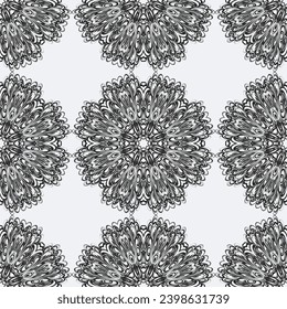 Anti-stress coloring book page for adult with snowflakes. Winter background pattern. Seamless pattern.