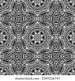 Anti-stress coloring book page for adult with snowflakes. Winter background pattern. Seamless pattern.