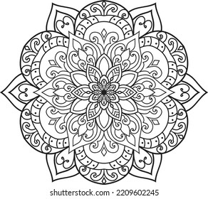 Antistress Coloring Page Mandalahand Drawn Illustration Stock Vector ...