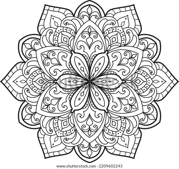 Antistress Coloring Page Mandalahand Drawn Illustration Stock Vector ...