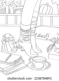 Antistress coloring. Vector black and white illustration for coloring.