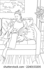 Antistress coloring. Vector black and white illustration for coloring.