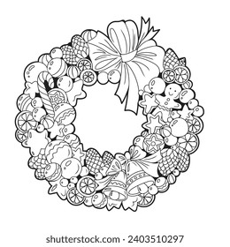 Antistress colouring book "Christmas Wreath"