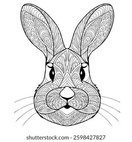 Antistress colouring with a cute Easter bunny face