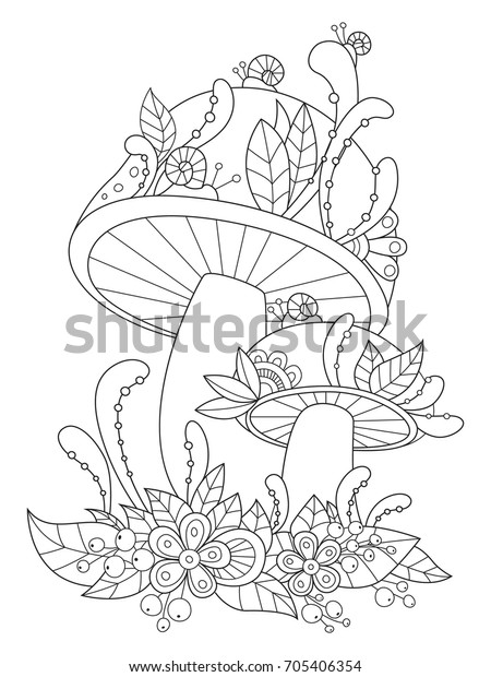 Download Antistress Doodle Coloring Book Page Forest Stock Vector ...