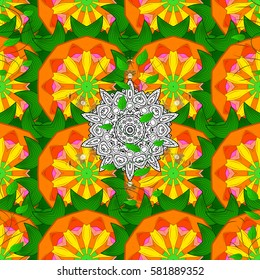 Anti-stress therapy pattern. Decorative round ornament. Unusual flower shape oriental line. Weave design element. Yoga logo, background for meditation poster. Vector outline Mandala on background.