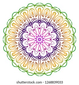 Anti-stress therapy pattern. Mandala. For design backgrounds. Vector illustration. Can be used for textile, greeting card, coloring book, phone case print. Rainbow color