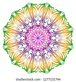 Anti-stress therapy pattern. Mandala. For design backgrounds. Vector illustration. Can be used for textile, greeting card, coloring book, phone case print. Rainbow color