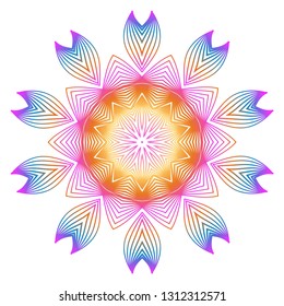 Anti-Stress Therapy Pattern. Mandala. For Design Backgrounds. Vector Illustration. Can Be Used For Textile, Greeting Card, Coloring Book, Phone Case Print. Rainbow color.