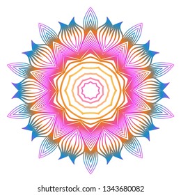 Anti-Stress Therapy Pattern. Mandala. For Design Backgrounds. Vector Illustration. Can Be Used For Textile, Greeting Card, Coloring Book, Phone Case Print. Rainbow color.