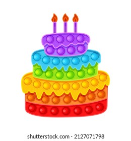 Antistress toy. Cake, sweets. Vector flat illustration isolated