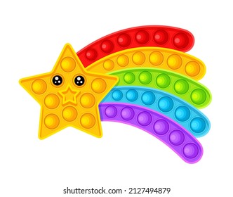 Antistress toy. Comet. Falling cheerful star. Vector illustration