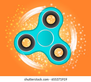 Anti-stress toy hand spinner on colorful background. Vector illustration.