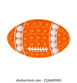 Antistress toy. Rugby ball. Vector illustration isolated on white background.