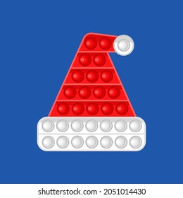 Anti-stress toy. Santa claus hat. Vector illustration