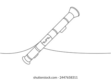 Lanzagranadas antitanque de una línea de dibujo continuo. Varias armas modernas continuas una línea de ilustración. Ilustración lineal de Vector.