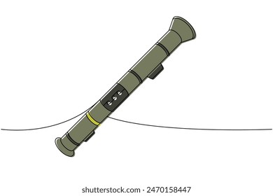 Panzerabwehrgranatwerfer mit einer Linie farbiger durchgehender Zeichnung. Verschiedene moderne Waffen kontinuierliche eine Linie Illustration. Lineare Darstellung der Vektorgrafik.