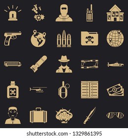 Antiterror icons set. Simple set of 25 antiterror icons for web for any design