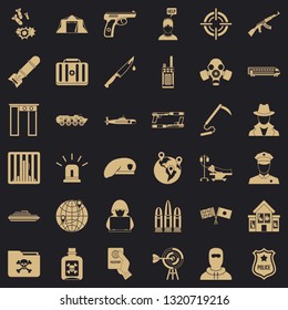 Antiterrorist organization icons set. Simple style of 36 Antiterrorist organization vector icons for web for any design