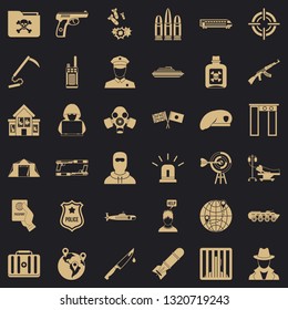 Antiterrorist struggle icons set. Simple style of 36 Antiterrorist struggle vector icons for web for any design
