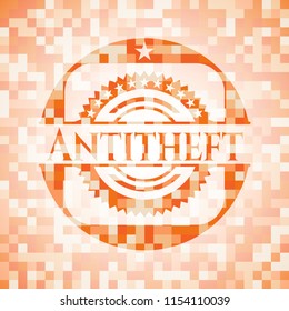 Antitheft abstract orange mosaic emblem