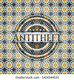 Antitheft arabesque style badge. arabic decoration.