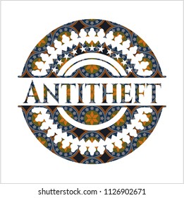 Antitheft arabesque style emblem. arabic decoration.