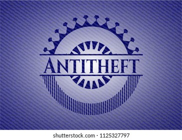Antitheft badge with denim texture