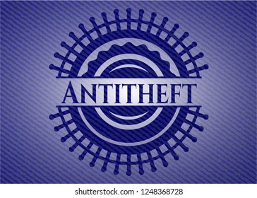 Antitheft badge with denim texture