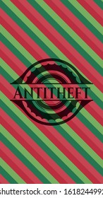 Antitheft christmas badge background. Vector Illustration. Detailed.