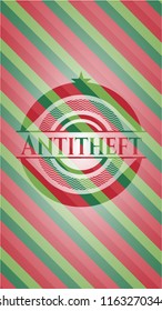 Antitheft christmas colors emblem.