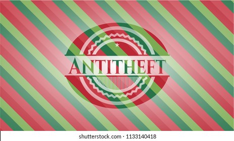 Antitheft christmas emblem background.