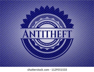 Antitheft emblem with jean high quality background