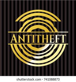 Antitheft gold emblem or badge