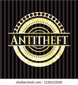 Antitheft gold shiny emblem