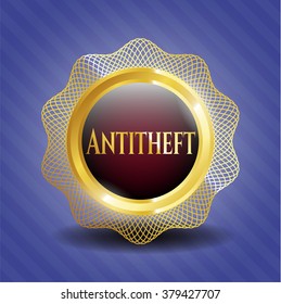 Antitheft gold shiny emblem