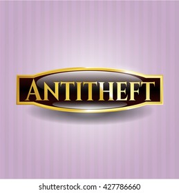 Antitheft gold shiny emblem