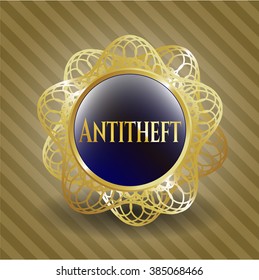 Antitheft golden emblem or badge