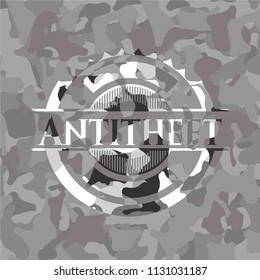 Antitheft grey camouflage emblem